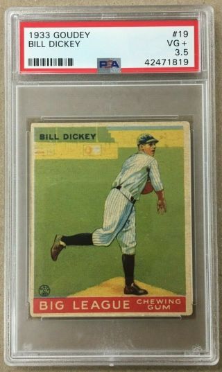 Bill Dickey 1933 Goudey 19 Psa 3.  5 Hof Ny Yankees