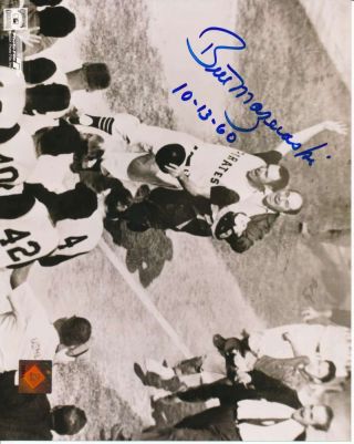 Bill Mazeroski Signed Auto Autograph 8x10 Photo Inscribe " 10 - 13 - 60 " Bc Pc453