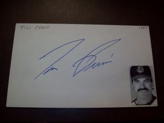 Tim Crews (1961 - 1993) Signed 3x5