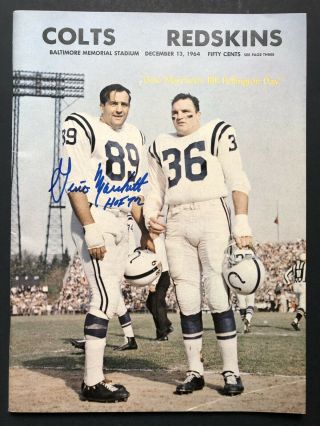Gino Marchetti Signed Autographed 1964 Balt Colts Vs Wash Redskins Nfl Program