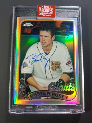 2019 Topps Archives Buster Posey 2014 Topps Chrome Refractor Auto 1/1