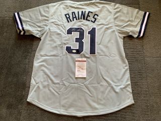 Tim Raines Signed Auto Autographed York Yankees Hof Baseball Jersey Jsa