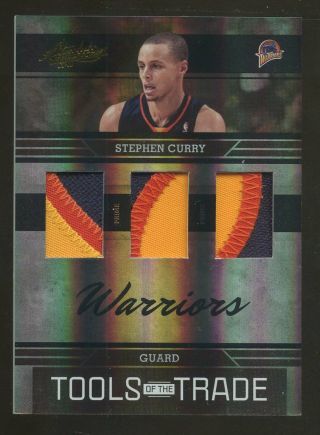 2009 - 10 Absolute Tools Of The Trade Stephen Curry Rc Triple Patch /25