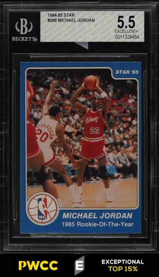 1984 - 85 Star Basketball Michael Jordan Rookie Rc 288 Bgs 5.  5 Ex,  (pwcc - E)