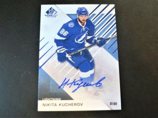 2016 - 17 Sp Game Blue Nikita Kucherov Auto Tampa Bay Lightning Autograph