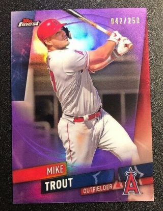 2019 Topps Finest Mike Trout Purple Refractor 042/250