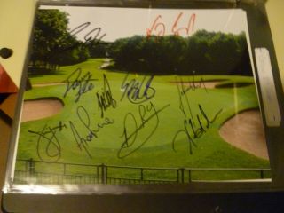 Pga Tour Colonial 8th Green Autographed 8x10 Photo Signed By 10 Pga Stars