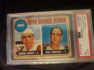 1968 Topps 247 Johnny Bench Psa 7 Rookie Rc Hof Reds