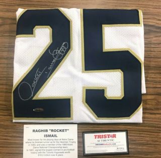 Raghib " Rocket " Ismail Signed Auto Jersey Tristar Authenticated Notre Dame