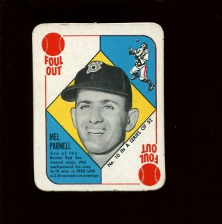 1951 Topps Red Back Baseball Card 10 Mel Parnell Exmt