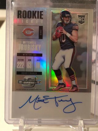 2017 Contenders Optic Mitchell Trubisky Rookie Ticket Rc Auto Bears Autograph