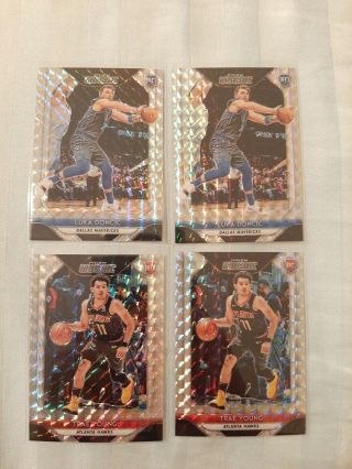 (4) Luka Doncic/trae Young 2018 - 19 Panini Mosaic Silver Prizm Rookie.  Rc