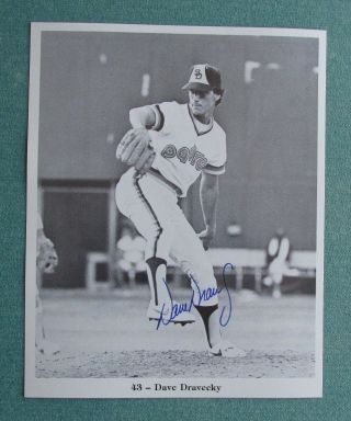 San Diego Padres Dave Dravecky Team Issued Autographed Signed B & W 8x10 Photo