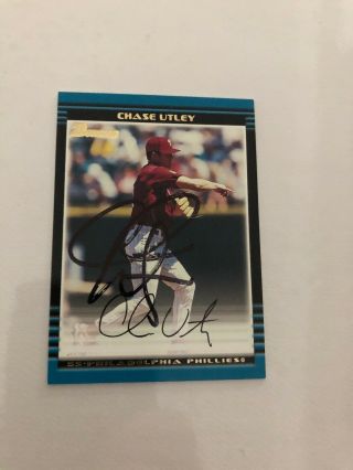Chase Utley Signed Auto Autographed 2002 Bowman Rookie Card Phillies