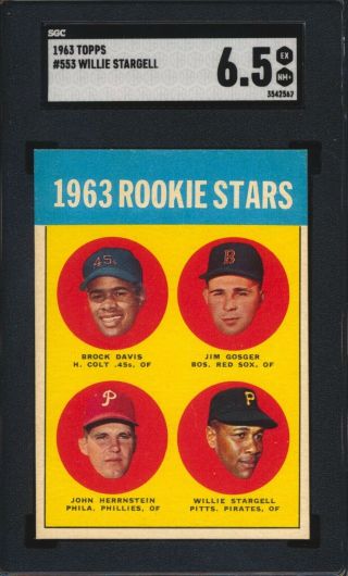 1963 Topps — Willie Stargell (rookie Rc) 553 — Sgc 6.  5 — High End