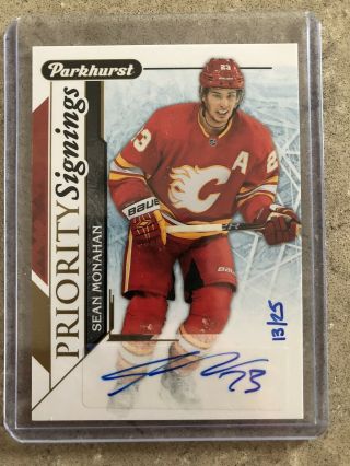 2018 - 19 Parkhurst Priority Signings Sean Monahan Auto Expo Exclusive 13/25