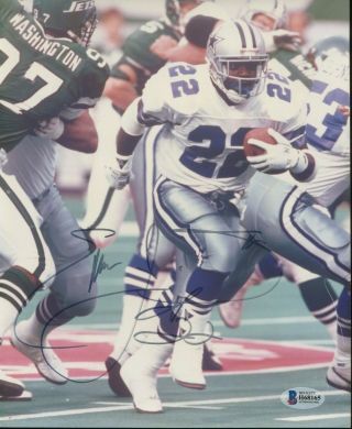 Emmitt Smith Autographed Signed 8x10 Color Cowboys Photo (beckett)