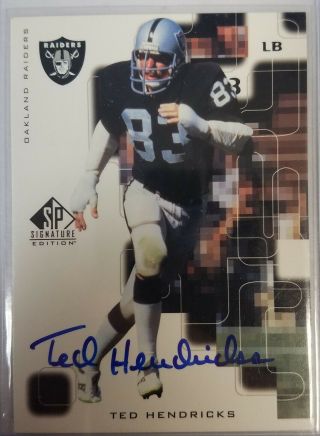 1999 Sp Signature Edition Ted Hendricks On Card Auto Raiders