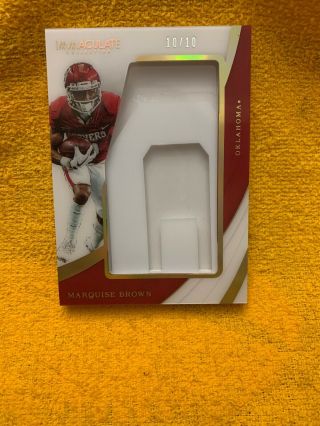Marquise Brown Panini Immaculate 2019 Helmet Patch 10/10