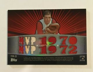 Johnny BENCH Topps Triple Threads 15/36 MVP 1970 & 72 Game Worn Jersey Card SP 2