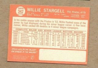 1964 Topps Willie STARGELL Pittsburgh PIRATES 342 EXMT, 2