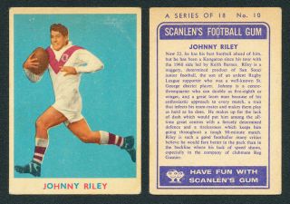 Johnny Riley 1963 Scanlens Rugby League Card 10