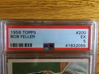 1956 Topps Bob Feller PSA - 5.  card HOF Indians 3