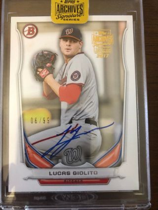 2017 Topps Archives Signatures Series 2014 Bowman Lucas Giolito Auto 06/99
