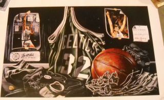 Kevin Mchale Allen Hackney Autograph Signed Lithograph Le D 24x34 Celtics
