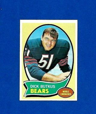 1970 Topps Football Card 190 Dick Butkus Ex - Mt Chicago Bears No Crease
