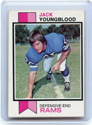 1973 Topps 343 Jack Youngblood Rookie Card Rc,  Los Angeles Rams,  Hof,  060316