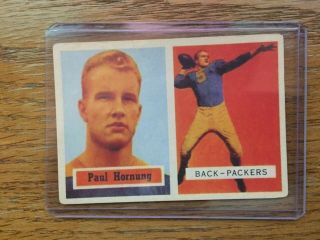 1957 Topps Football Card 151 Paul Hornung - Green Bay Packers - Rookie Card