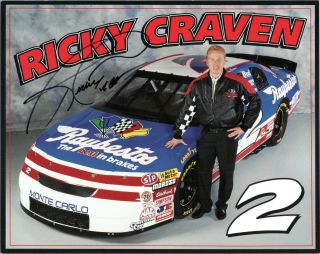 Nascar Ricky Craven Signed 8x10 Photograph Hero Card Raybestos Racing