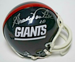 Brad Van Pelt Signed York Giants Throwback Riddell Mini Helmet Bc632