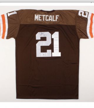 Eric Metcalf Signed Cleveland Browns Jersey (psa Hologram) 3x Pro Bowl