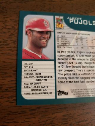 2001 Topps Traded ALBERT PUJOLS T247 rookie card St Louis Cardinals 7