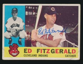 1960 Topps 423 Ed Fitzgerald (cleveland Indians) Autographed Jsa