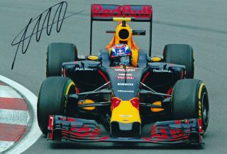 Max Verstappen Signed 8x12 Inches 2016 Red Bull Canada Gp F1 Photo With Proof