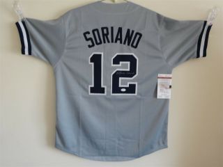 Alfonso Soriano Signed Auto York Yankees Grey Jersey Jsa Autographed