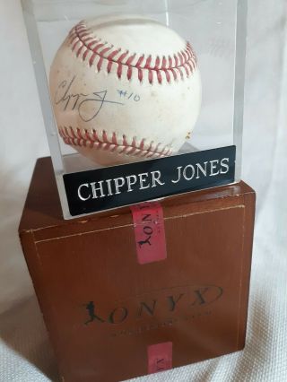 Chipper Jones Signed Autographed Baseball 10 Atlanta Braves W/ Onyx Case