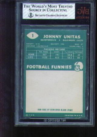 1960 Topps Football 001 Johnny Unitas BVG 6.  5 Baltimore Colts HOF 2