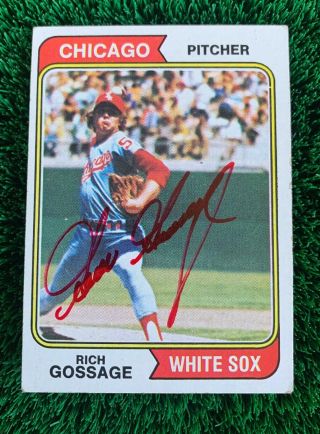1974 Topps Rich Gossage Goose Autograph Signed Chicago White Sox Chicago Cubs