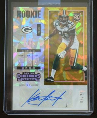 2017 Contenders Kevin King Packers Rookie Ticket Autograph Cracked Ice Auto /25