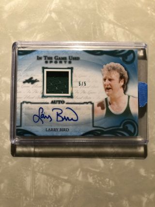 2019 Leaf In The Game Larry Bird Auto Jersey Patch D 5/5 Boston Celtics
