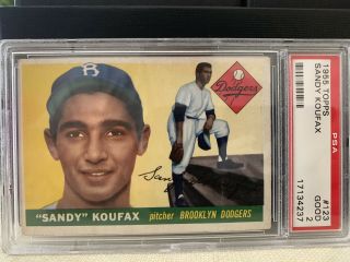 1955 Sandy Koufax Rookie Card Psa 2 Good