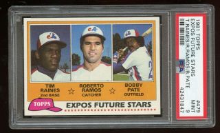 1981 Topps Baseball Tim Raines Rookie 479 Card Psa 9 ( (beauty))