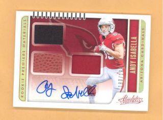 Andy Isabella Panini Absolute Rookie Premiere Material Auto Autograph Patch D