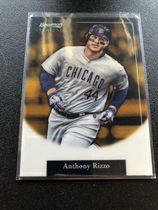 Anthony Rizzo 2019 Bowman Sterling Gold Refractor 25/50 Chicago Cubs Tat2