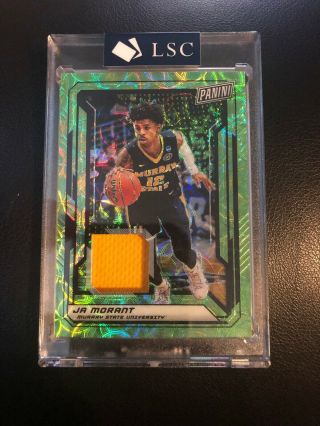 Ja Morant 2019 Panini National Vip Gold Pack 8/25 Green Prizm Rc Jersey Patch