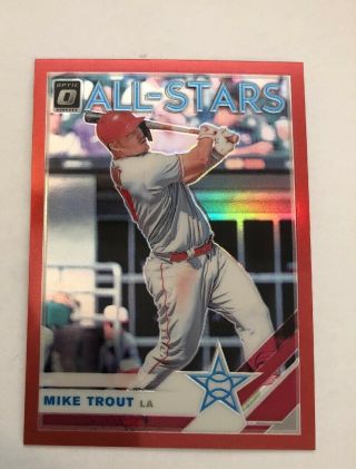2019 Donruss Optic Mike Trout All Stars Red Prizm Refractor 23/60 Angels